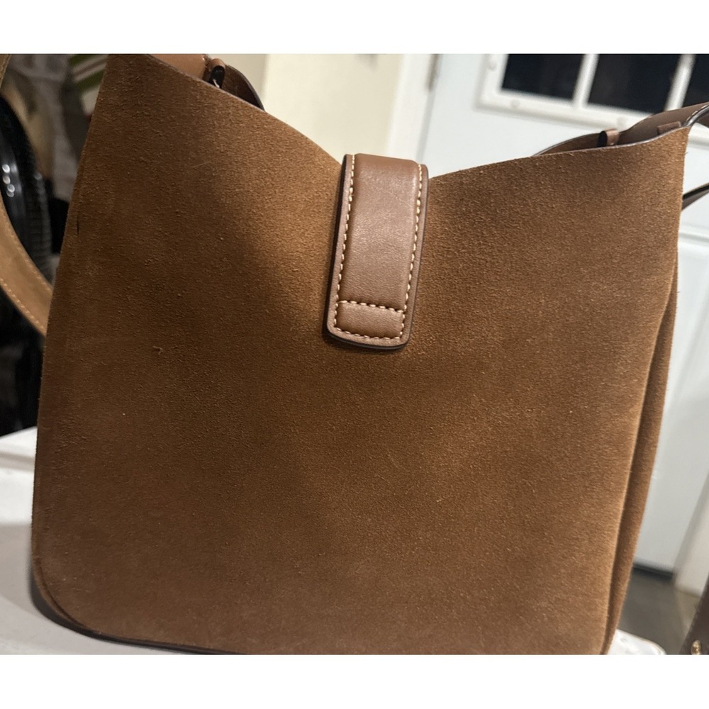 Coach Hadley Convertible Shoulder Crossbody Bag In Suede Sienna - Picture 7 of 13